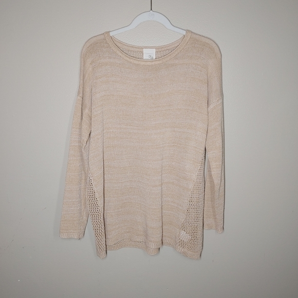 Olive Street Tan Open Knit Sweater Size XL - Picture 9 of 9